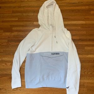 Holister Hoodies white and light blue